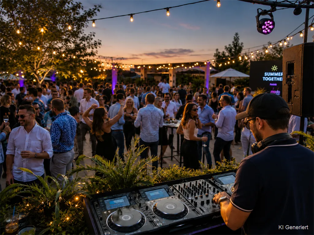 DJ beim betrieblichen Sommerfest unter freiem Himmel