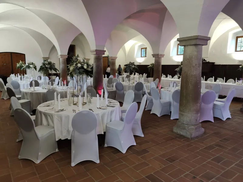 Hochzeits-DJ Rico Cinsano im Klosterwirt Partybeleuchtung im historischen Gewölbe